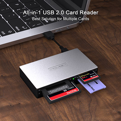 All-in-1 Multi SmartMedia SM Card Reader  Writer for SD xD CF Adapter Memory 